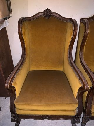 Pareja Sillones Orejeros Estilo Francés