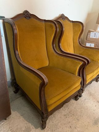 Pareja Sillones Orejeros Estilo Francés