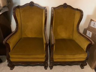 Pareja Sillones Orejeros Estilo Francés
