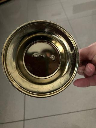 Bombonera Vintage Cristal Rojo y Metal