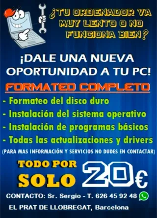 Formateo y reparación del Ordenador