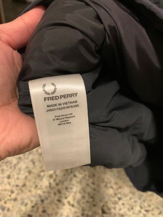 Plumífero Fred Perry Negro Bomber