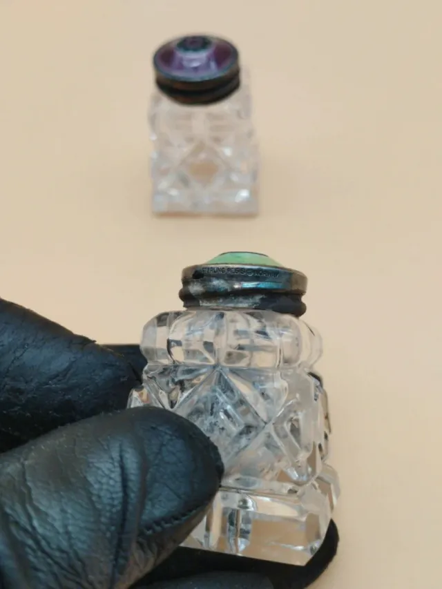 Salero y Pimentero Art Deco Plata Esmaltada