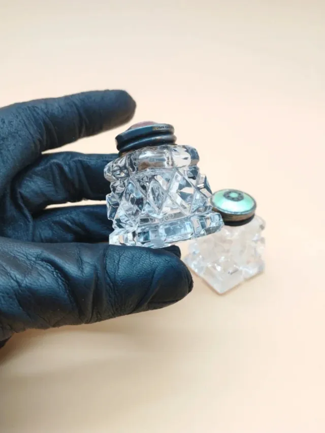 Salero y Pimentero Art Deco Plata Esmaltada