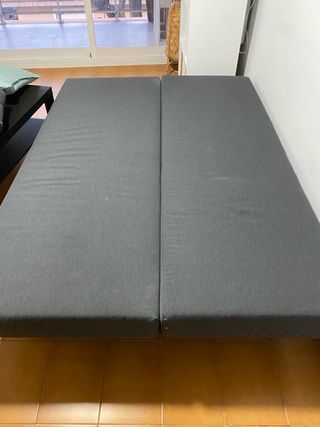 Sofá cama gris tela