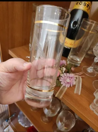 Set 6 Bicchieri con decoro oro