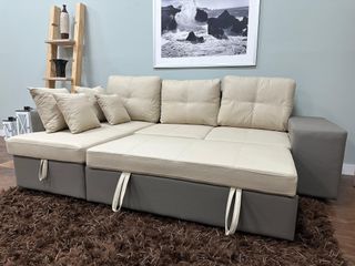Envio Gratis Sofa Cama Nuevo con Arcon y 2 Puffs