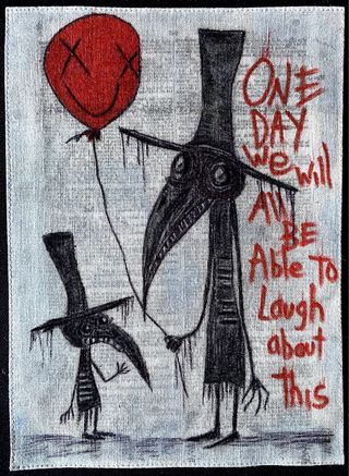 Bolso Tote Ilustrado Gótico Negro