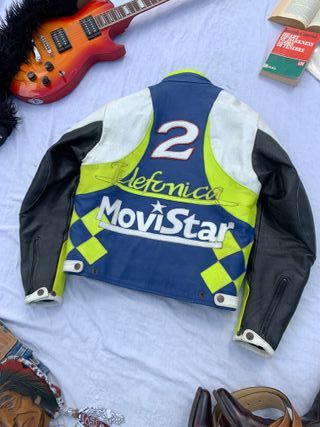 VintageTelefónicaMovistar LeatherMotorcycle Giacca