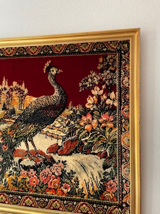 Cuadro Tapiz de Lujo con Pavo Real