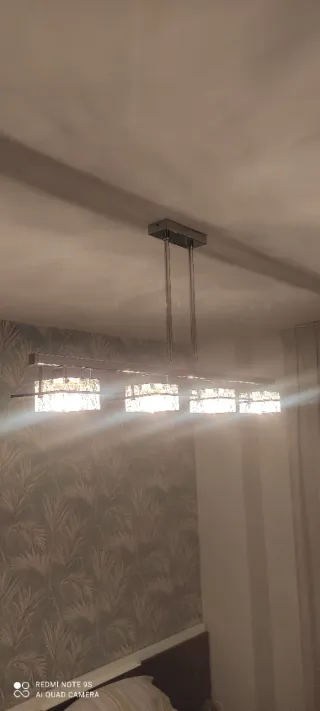 2 Lámparas de cristal y metal