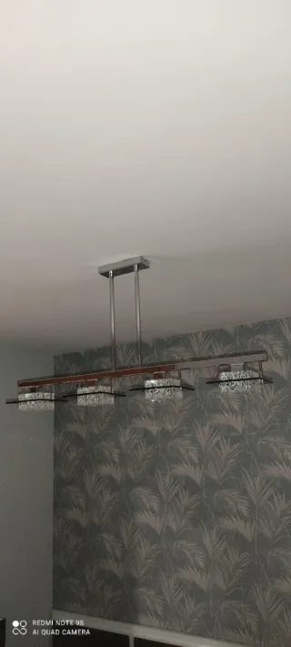 2 Lámparas de cristal y metal