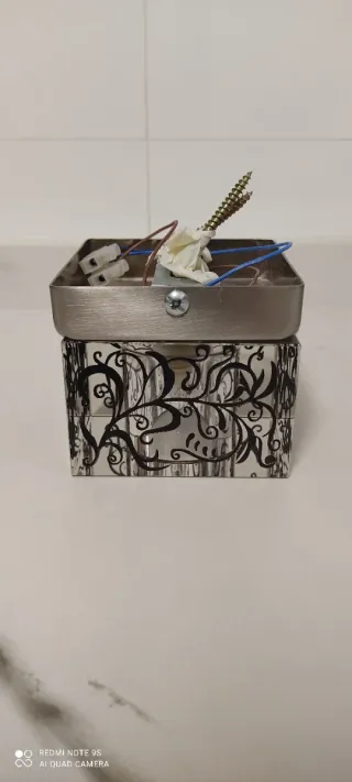 2 Lámparas de cristal y metal