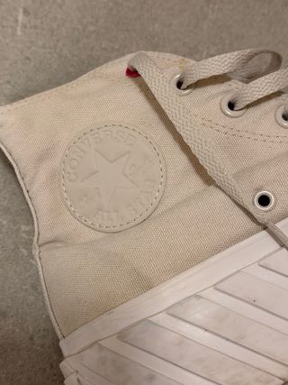 Converse Beige Plataforma Rosa