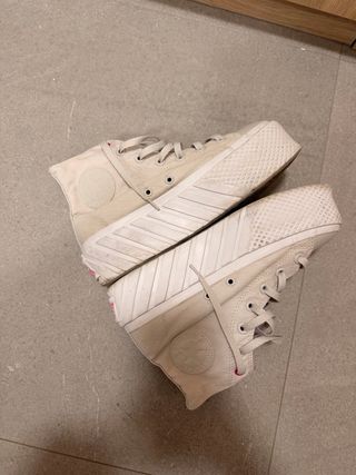 Converse Beige Plataforma Rosa