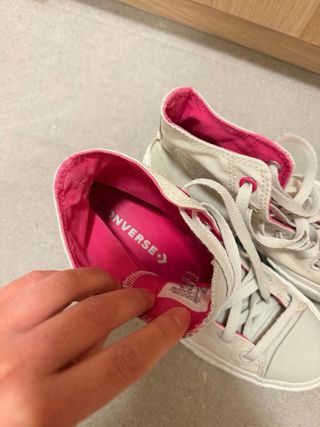 Converse Beige Plataforma Rosa