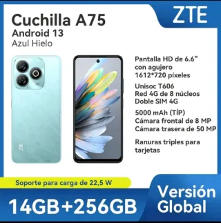 ZTE Cuchilla A75 256GB Azul Hielo 256GB. 14GB