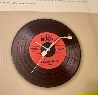 Reloj de Pared Livarno Disco Vinilo Retro