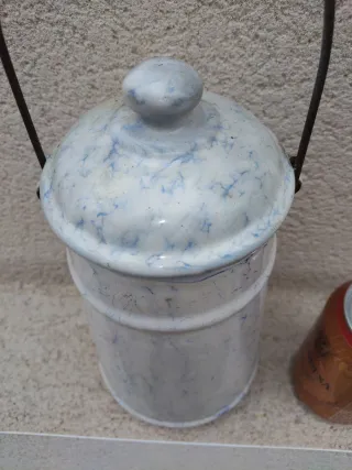 Lechera antigua metal esmaltado vintage rústica