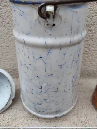 Lechera antigua metal esmaltado vintage rústica