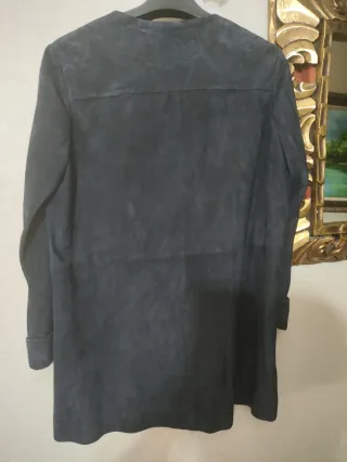 Chaqueta de ante azul marino
