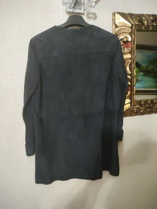 Chaqueta de ante azul marino