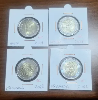 Lote 27 Monedas 2€. 23 Circuladas y 4 Sin Circular