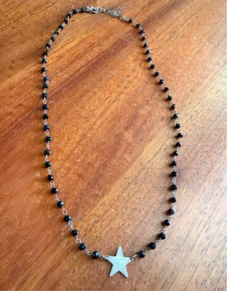 COLLANA IN ARGENTO 925 CON PERLINE NERE E STELLA