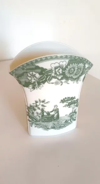 Juego Porcelana Vintage Verde y Blanco