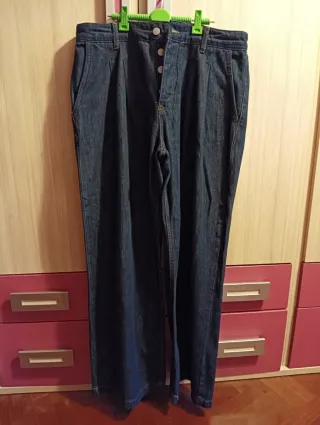Pantalón Vaquero Largo Azul Mujer