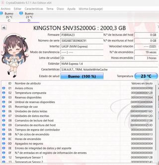SSD Kingston NV3 2TB NVMe PCIe 4.0 (solo 3h uso)