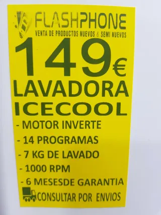 Lavadora Icecool 7kg 1000 RPM