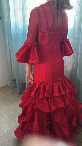 Traje de flamenca rojo