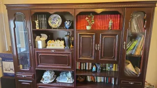 Mueble salón madera oscura