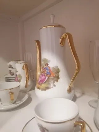 Juego de té/café de loza estilo rococó