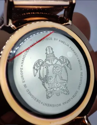 Reloj Amelia Parker Negro y Dorado Mujer