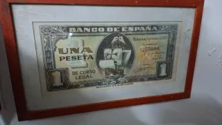 Cuadro billete 1 Peseta Banco de España 1940