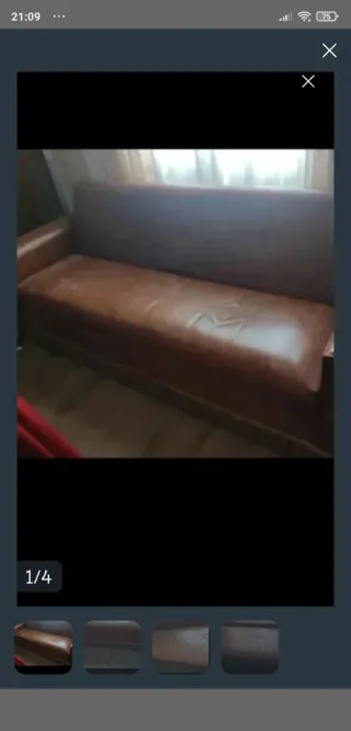 Sofá cama polipiel marrón