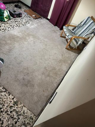 Alfombra pelo corto beige y gris