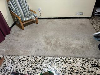 Alfombra pelo corto beige y gris