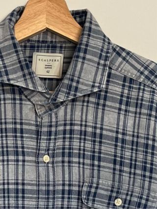 Camisa Scalpers cuadros azul y gris Talla L