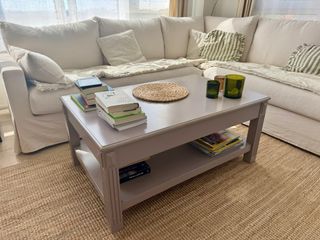 Mesa de centro madera maciza de estilo vintage