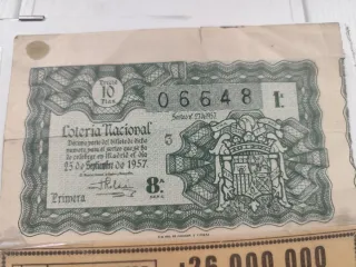 Colección Lotería Nacional Décimos Antiguos