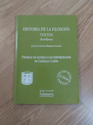 Historia de la filosofía. Textos. Bachillerato,...