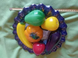 Centro de mesa y frutas cristal de murano