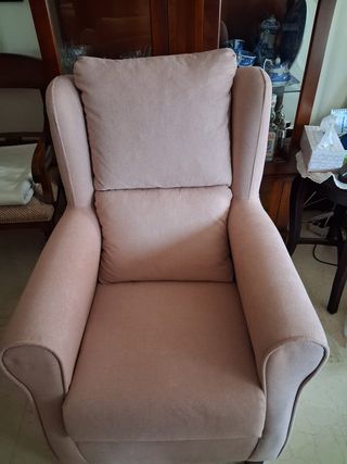 Butaca Orejera Rosa Clara Casi Nueva
