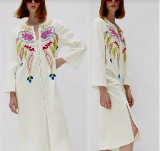 Vestido Zara Largo Bordado Ed. Limitada