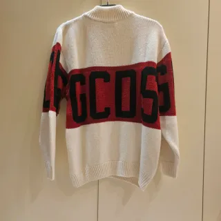 GCDS jersey de cuello alto blanco Big Logo