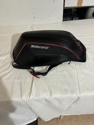 Mochila Moto Semirrígida Motocard Negra Roja