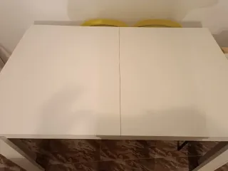 Mesa comedor extensible acabado blanco mate